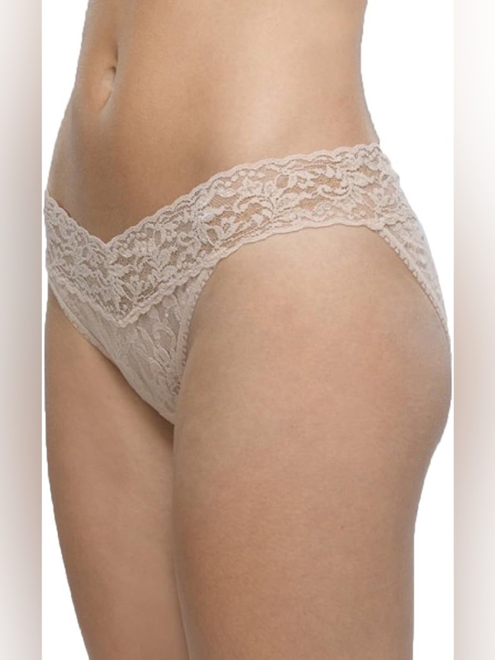 Hanky Panky Signature Lace V-Kini Panty Chai Beige NIB Size XL 482374P